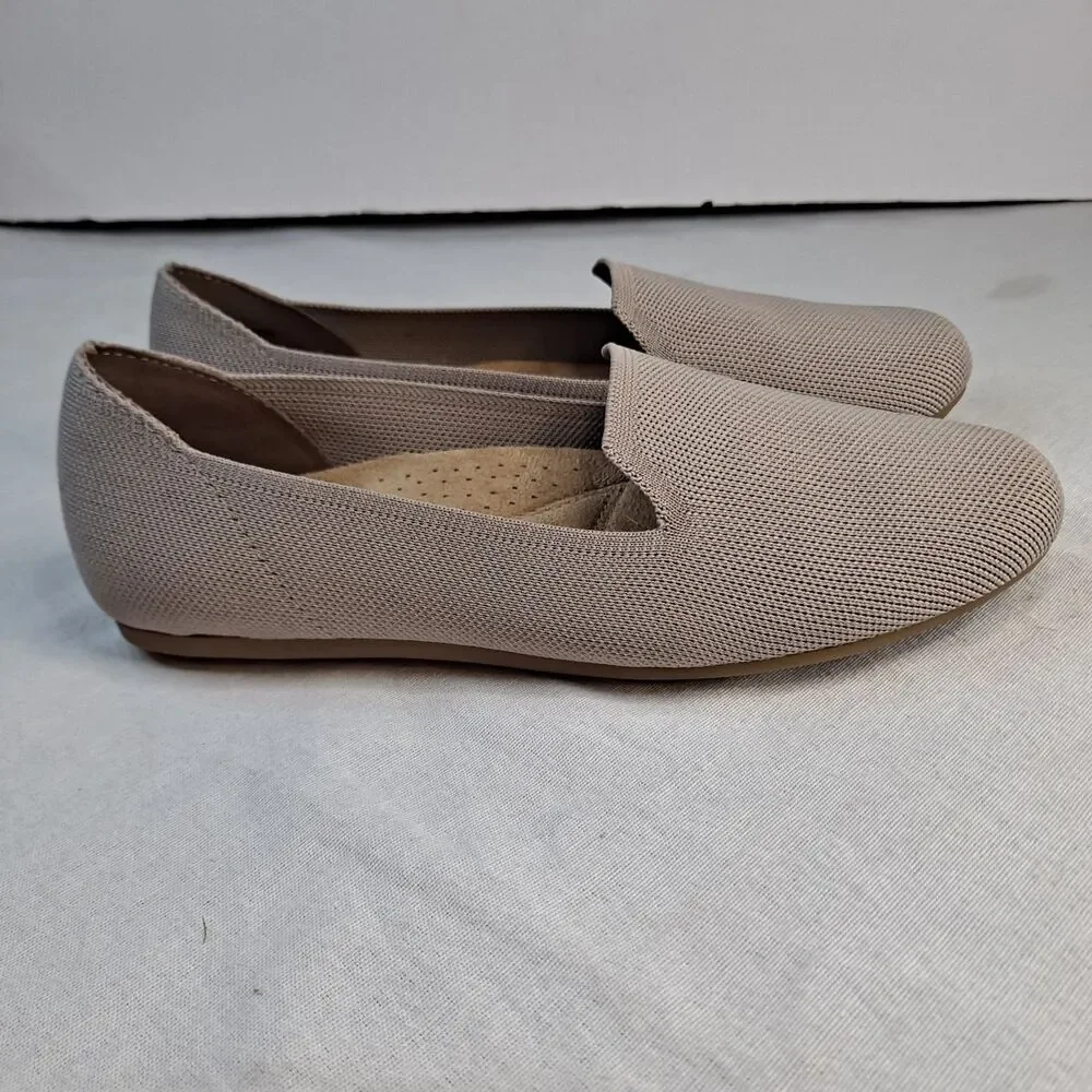 Bella Vita Hathaway Knit Slip On Flats Women's 7.5W Beige Comfort Cushioning